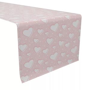 Дорожка для стола, 100 % хлопок, 16x90 дюймов, Lovely Hearts Pink