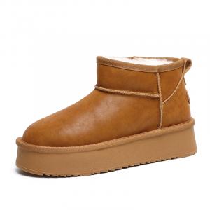 O.L Термостойкие водонепроницаемые противоскользящие короткие зимние сапоги для женщин с устойчивостью к истиранию - каштановая шерсть, цвет Chestnut Wool