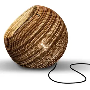 Настольная лампа из бумаги think paper Globe E27, 1 шт. Освещение для дома из бумаги, подвесной светильник из картона, стильный Think Paper, Bernsteinfarben