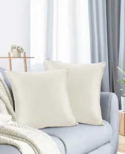 Элегантные бархатные декоративные подушки со съемными чехлами, комплект из 2 штук, 45 см x 45 см Nestl, кремовый