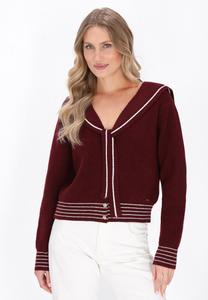 Кардиган DreiMaster Cardigan, Wine Red Offwhite/Dark Red