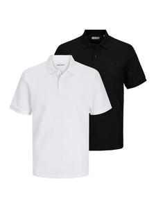 Рубашка-поло Jack & Jones, черный/белый