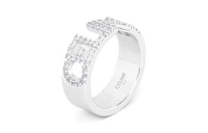 Монохромное кольцо Strass из латуни с родиевым покрытием и кристаллами CELINE