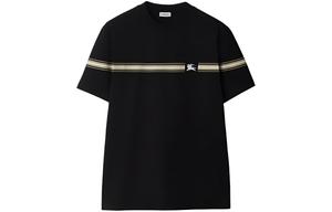 Футболка из хлопка с полосатым принтом Burberry, черная