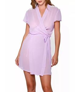 Женский халат Ava Sheer из шифона и кружева iCollection, фиолетовый