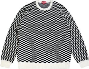 Свитер Supreme Back Logo Sweater 'Checkerboard', черный