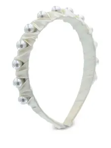 Ободок с искусственным жемчугом Mimi Tutu, белый