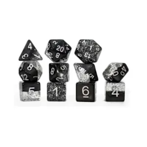 Набор Poly — черный блестящий с прозрачным (7), Halfsies Dice