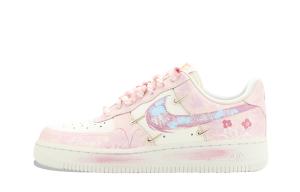 Nike Кроссовки Air Force 1 Moonlit River, Pink Bloom Flower Sea Abrasion Resistant Low top Skateboard Shoes Unisex Pink White