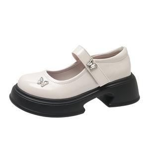 Женские туфли Mary Jane на массивном каблуке Medd, Ecru