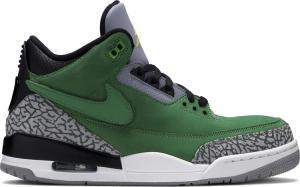 Кроссовки Air Jordan 3 Retro Tinker - Oregon Ducks PE, зеленый