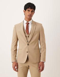 Узкий пиджак бежевого цвета Asos Design