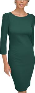 Женское облегающее платье Calvin Klein с рукавом 3/4 и круглым вырезом, Malachite