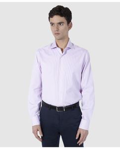 Полосатая мужская хлопковая рубашка обычного цвета розового цвета Olimpo, розовый