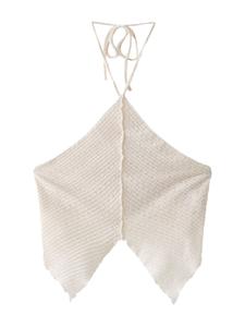 Вязаный топ Bershka Knitted Top, белый