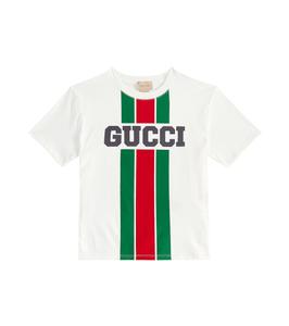 Футболка из хлопка с принтом Gucci Kids, New White/Mc