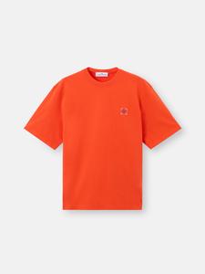 Футболка прямого кроя с короткими рукавами и нашивкой Компас Stone Island 2100025 COMBED ORGANIC COTTON JERSEY, Scarlet