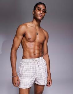 Короткие шорты для плавания ASOS DESIGN в клетку