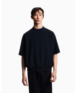 Футболка из 3D крепового джерси пике EMPORIO ARMANI, темно-синий