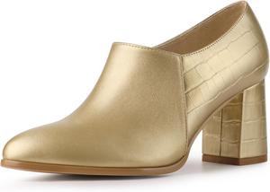 Женские ботильоны Allegra K с острым носком и массивным каблуком, Gold