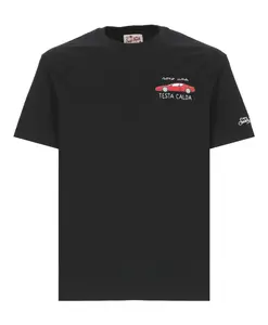 Черная хлопковая футболка с вышивкой Saint Barth, черный