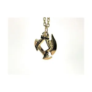 Подвеска, лезвие топора d6, 12 мм, с золотой отделкой, Dice Jewelry - Necklaces (Chessex)