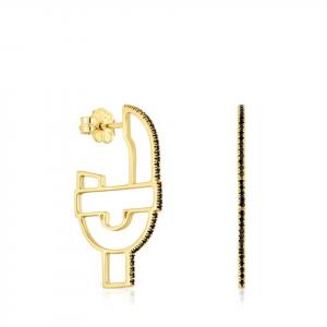 Серьги-кольца Tous Manifesto Silhouette, золото/шпинель