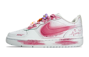 Nike Court Borough Slip Resistant Cushioning Abrasion Resistant Low top Kids' Skateboarding Shoes Pink Teenagers