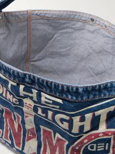 Сумка-мессенджер из денима с принтом Guiding Light KAPITAL, синий