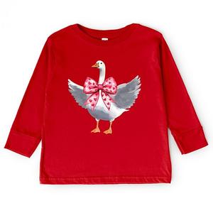 Футболка с длинным рукавом Valentine goose coquette для малышей The Juniper Shop, Red