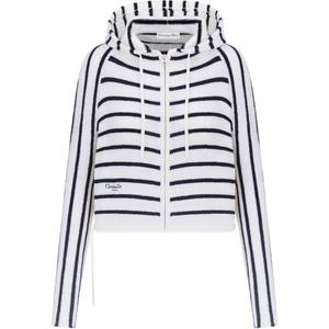 Христианская полосатая кардиган с молнией и кулиской DIOR, белый