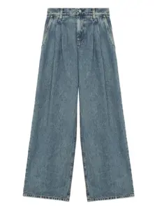 Джинсы со складками Helmut Lang, синий