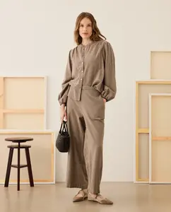 Повседневные брюки в клетку с фантазийным узором Stella Rittwagen, черный