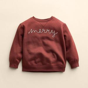 Детский свитшот с круглым вырезом Little Co. By Lauren Conrad, Red Merry Emb