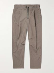 Зауженные плиссированные хлопковые брюки Studio с кулиской JOHN ELLIOTT, бежевый