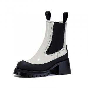 Ботинки Челси на каблуке 6 см женские BELLALILY, экрю