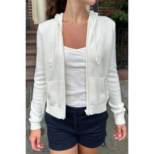 Толстовка с капюшоном из плотного трикотажа с карманами на молнии Truedames, белый