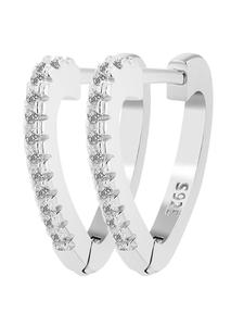 Adeliás Женские серьги-кольца из серебра 925 пробы с кубическим цирконием, 14 см в серебряном исполнении