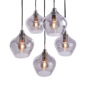 Подвесной светильник BUTLERS SOFIE, железо/стекло - 5 ламп - бронза