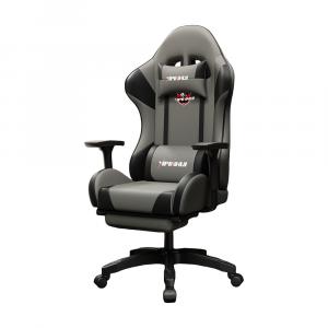 Игровое кресло Yipinhui DJ-05 Nylon, PU, воздушный стержень, подставка для ног, черный/серый