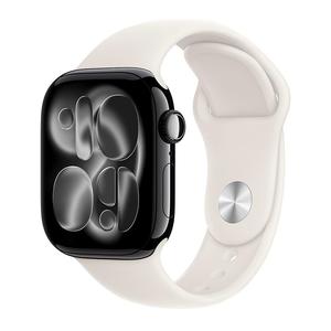 Умные часы Apple Watch Series 11 (GPS+Cellular), 42 мм, Jet Black Aluminum Case/Starlight Sport Band - M/L