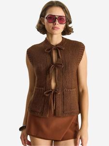 Bianco Lucci Вязаный жилет в цвете мокко