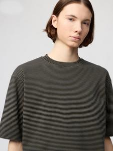 Футболка Uniqlo Airism Cotton Oversized Striped, 09 черный