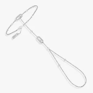 Браслет Messika Move Uno Hand, белое золото/бриллианты