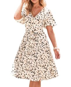 Женское пляжное платье миди с абстрактным принтом Feels Right Cupshe, Beige/khaki