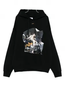 Худи с принтом в стиле арт Off-White, черный