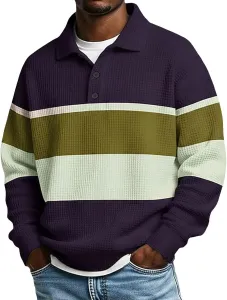Мужская повседневная оверсайз толстовка 2026 Fashion Color Block с длинным рукавом