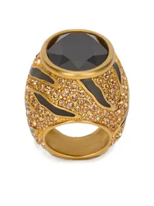 Кольцо с кристаллами Roberto Cavalli, золотой