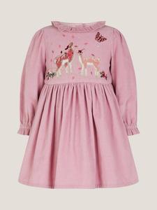 Детское платье Felicity с длинными рукавами и вышивкой Monsoon, Pink