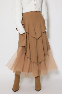 Юбка из тюля с многослойными оборками и завышенной талией Rienda, цвет Cam